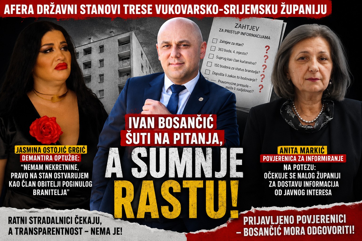 Bosančić šuti, Povjerenica na potezu: ratni stradalnici čekaju stanove, a pitanja o pogodovanju ostaju bez odgovora