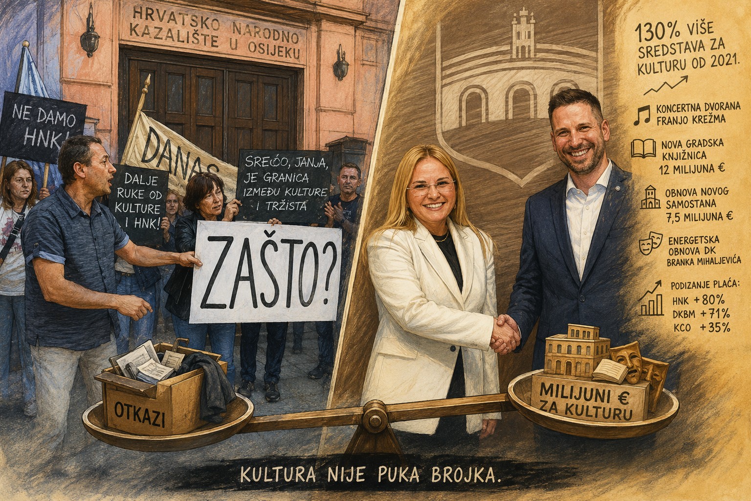DOK SE RADIĆ HVALI MILIJUNIMA ZA KULTURU, ISPRED HNK-A JOŠ ODZVANJA PITANJE: "ZAŠTO?"
