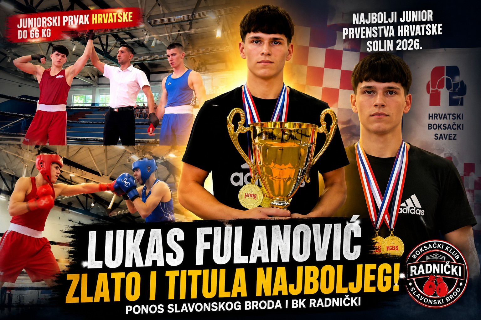 Lukas Fulanović osvojio naslov prvaka Hrvatske i proglašen najboljim boksačem prvenstva