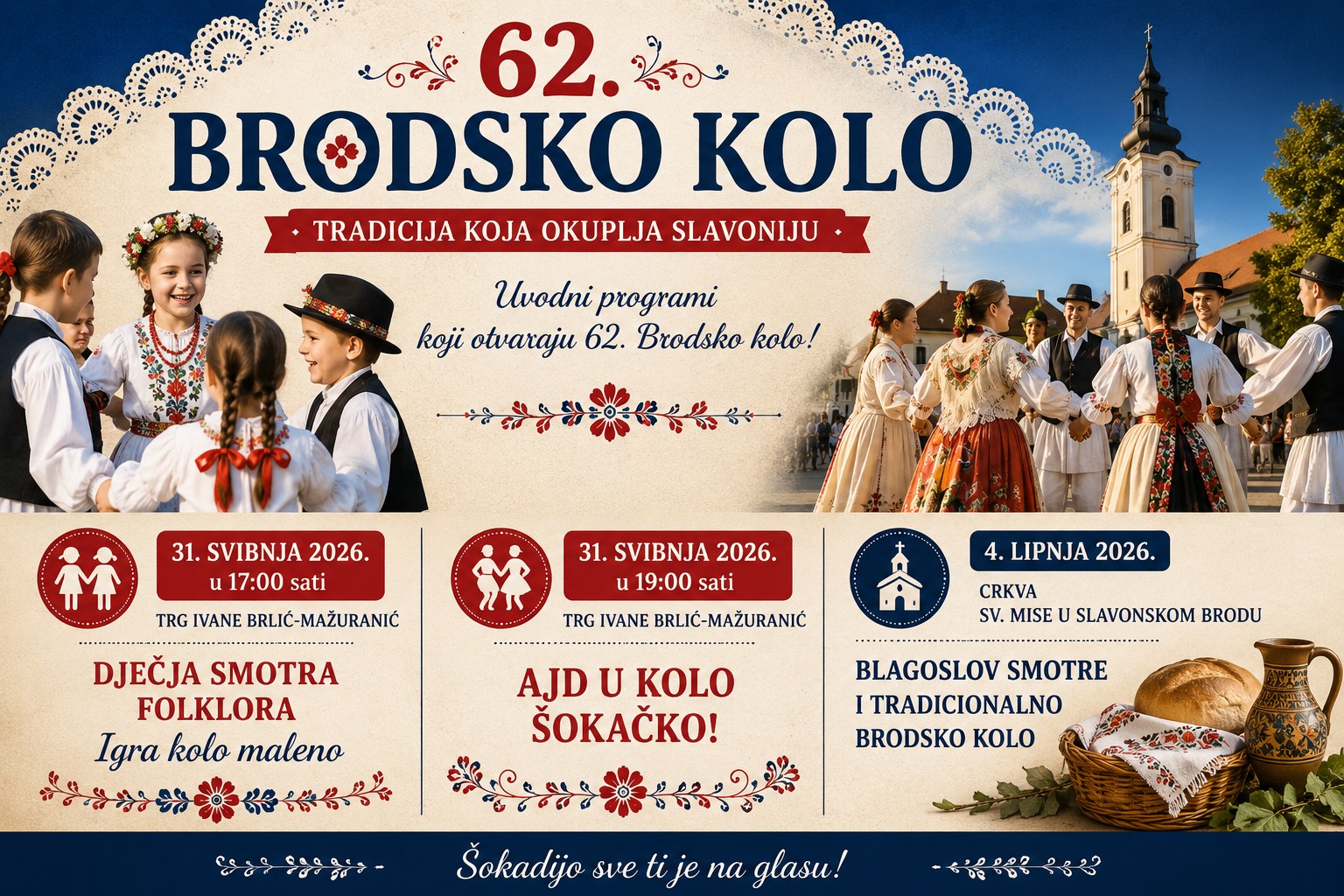 Dječji folklor, šokačko kolo i blagoslov smotre otvaraju 62. Brodsko kolo