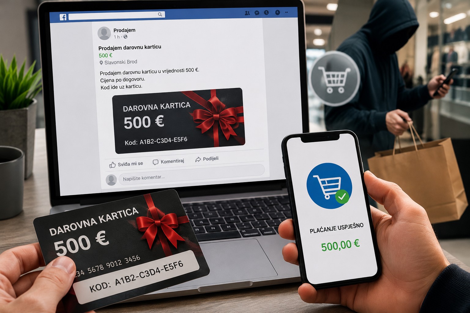 Htio prodati darovnu karticu, a nepoznati „kupac“ počastio se njegovim novcem
