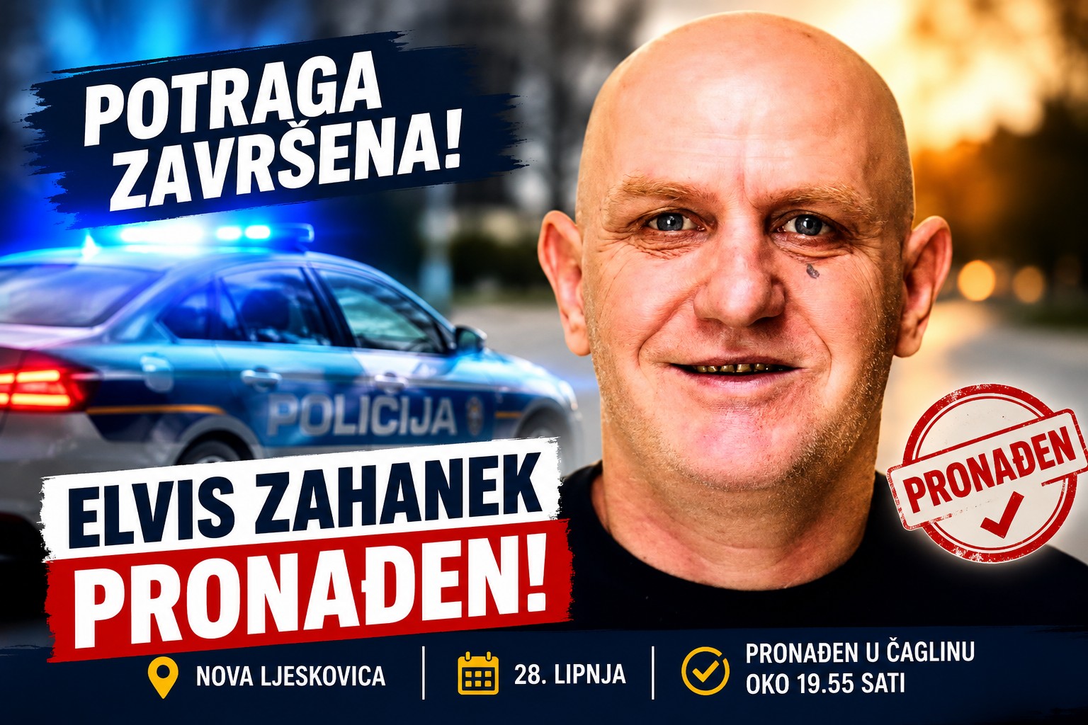 Pronađen Elvis Zahanek: Potraga završila samo nekoliko sati nakon objave nestanka