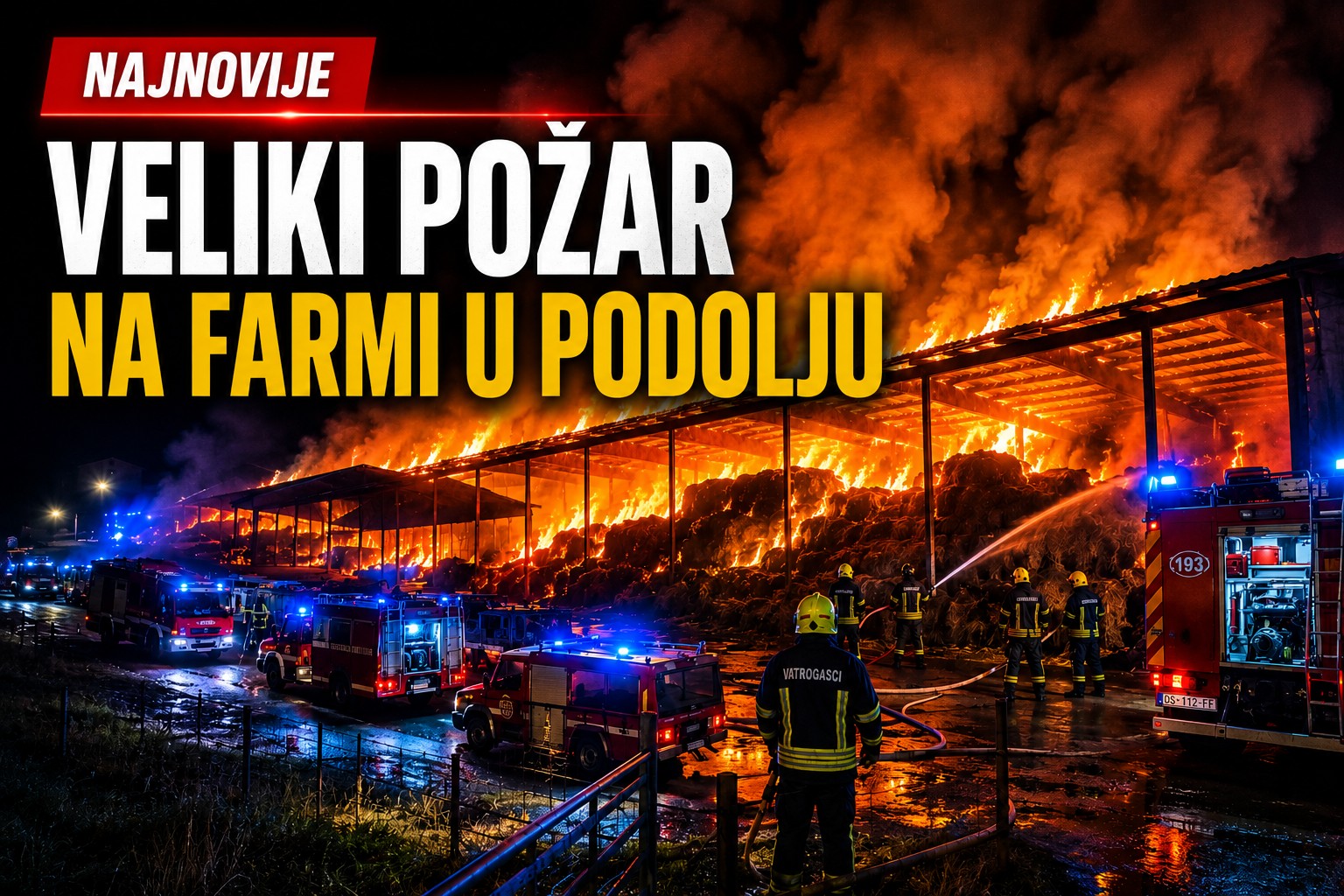 Izgorjeli sjenik, kombajn i traktor, gašenje će trajati danima
