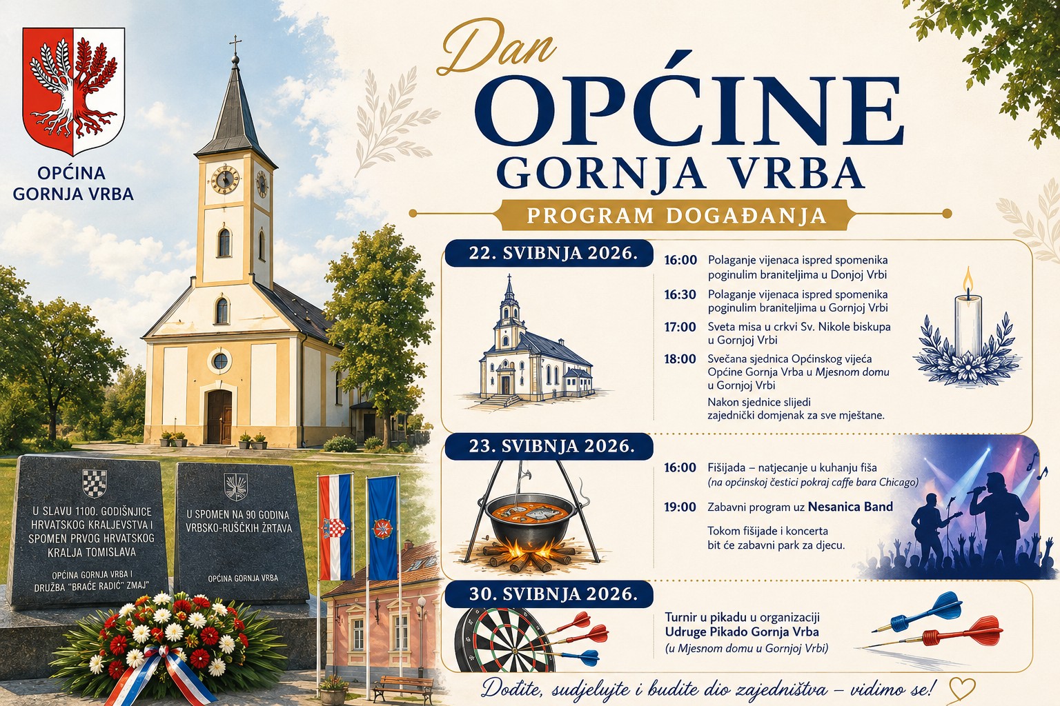 Gornja Vrba obilježava Dan općine uz fišijadu, koncert i svečani program