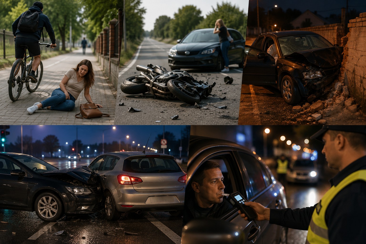 Pijani vozač sletio u zid, motociklist teško ozlijeđen, biciklist pobjegao nakon naleta na pješakinju