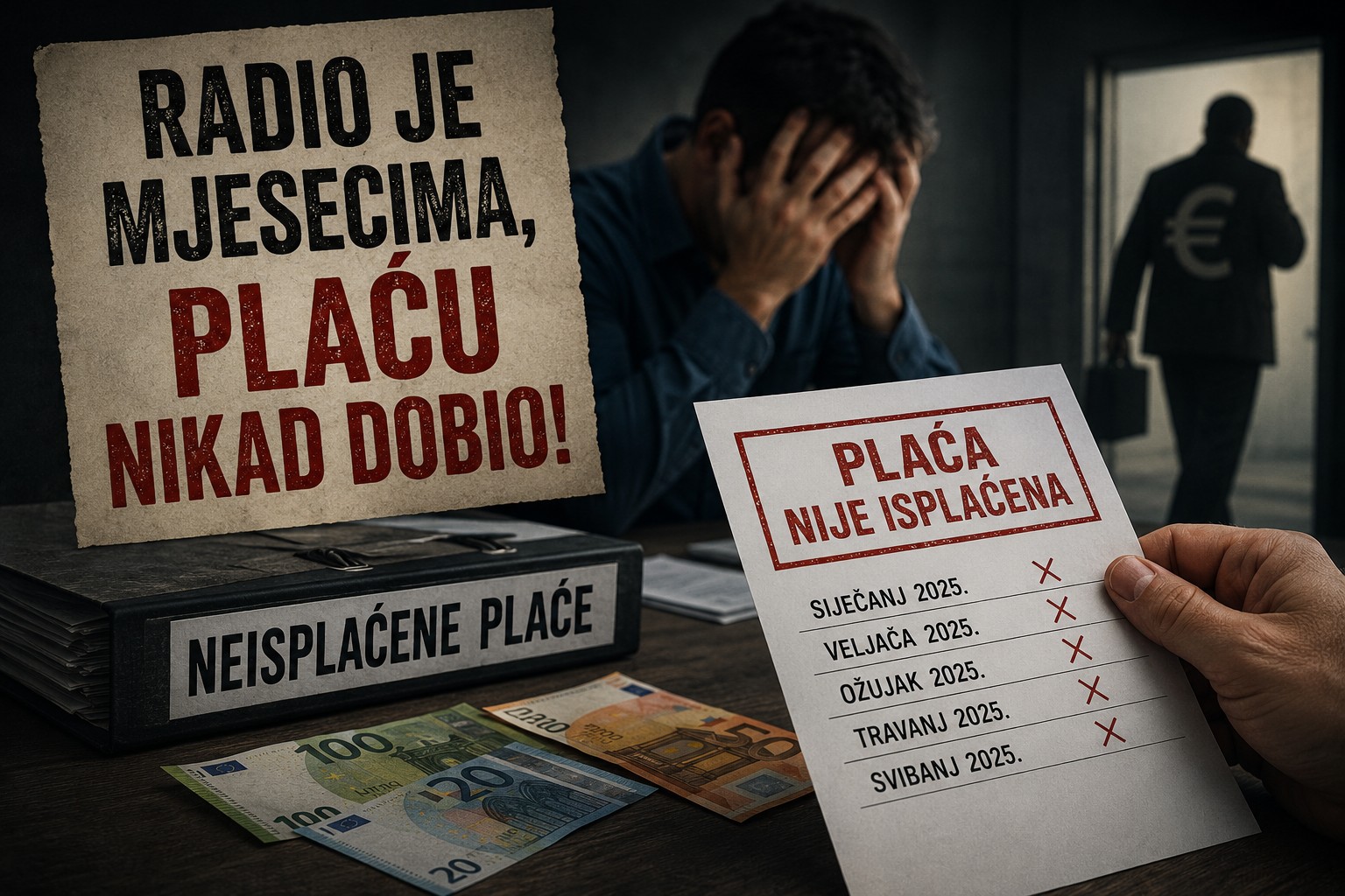 Mjesecima radio bez kune: Poslodavac radniku uskratio plaće i ostavio ga bez zarađenog novca?
