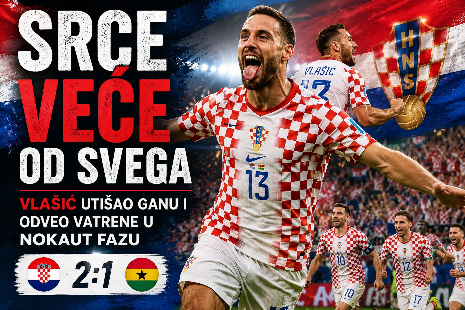Hrvatska pokazala karakter! Vlašić utišao Ganu i odveo Vatrene u nokaut fazu