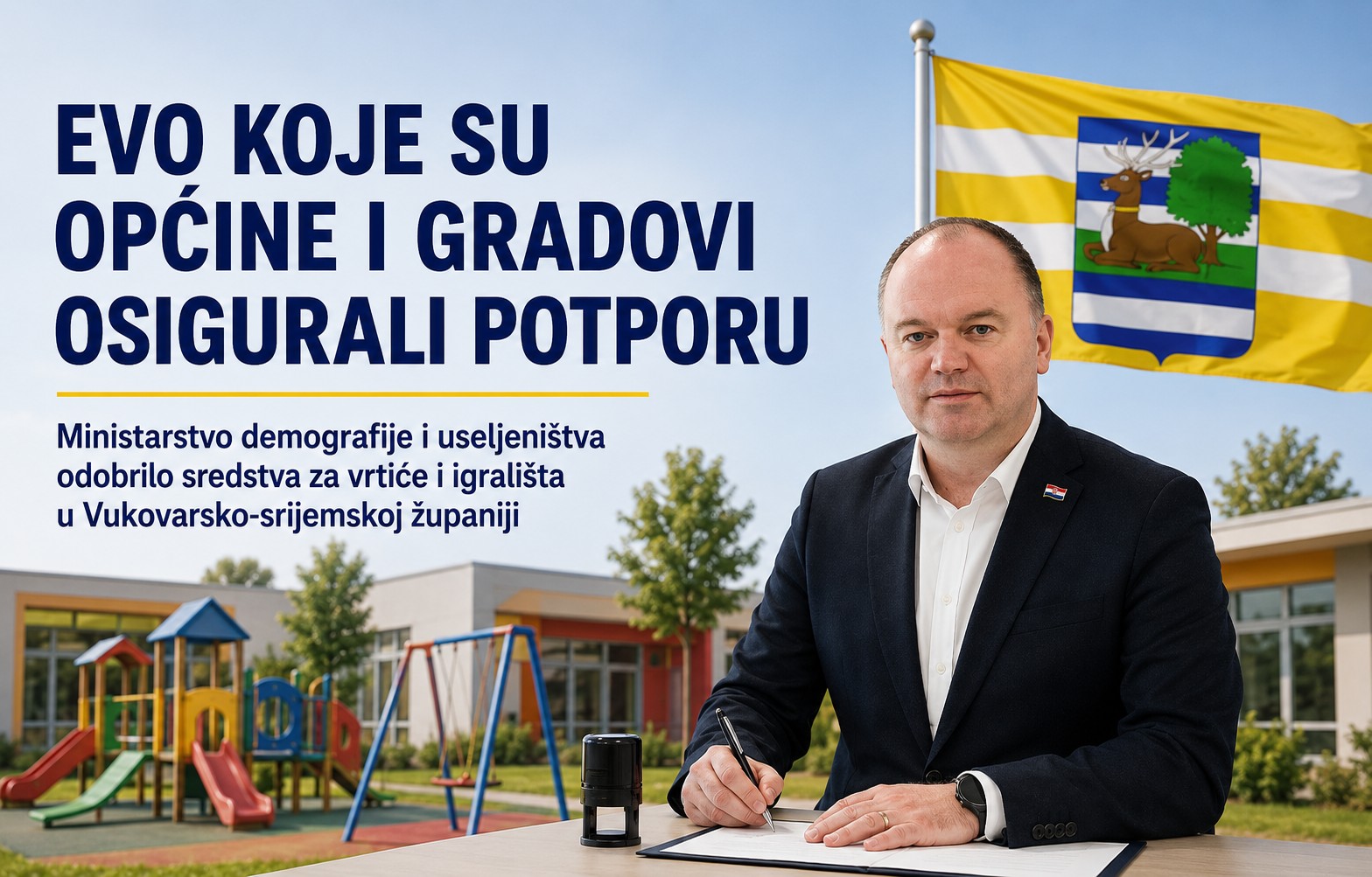 Ministarstvo demografije i useljeništva odobrilo sredstva za vrtiće i igrališta u Vukovarsko-srijemskoj županiji